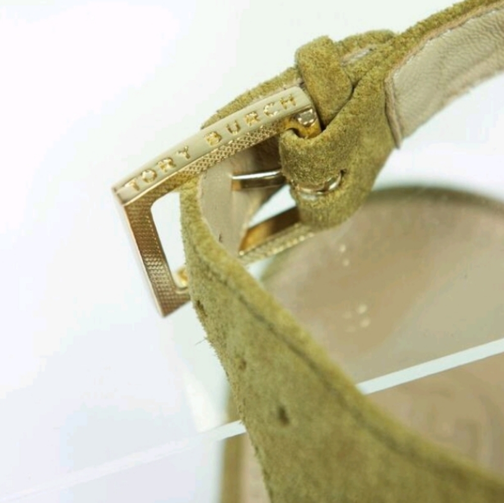 Tory Burch Brittania Suede Heels - Picture 3 of 5